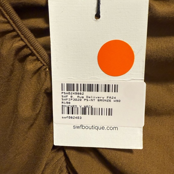SWF (Revolve) - Bronze Rouched V Neck - NWT - Size S - Picture 5 of 6